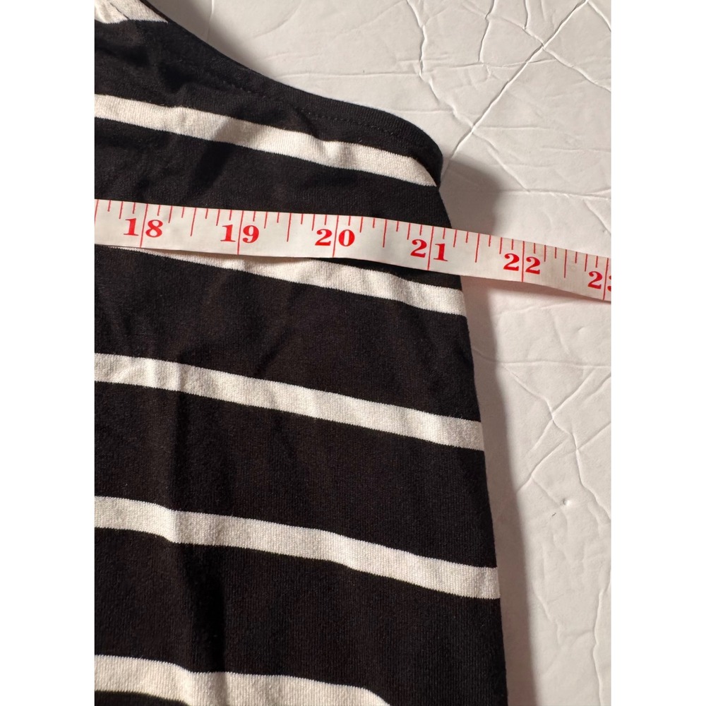 Time and Tru Womens XXL 20 Black White Striped Sleeveless Pocket Midi Dress - Picture 10 of 10